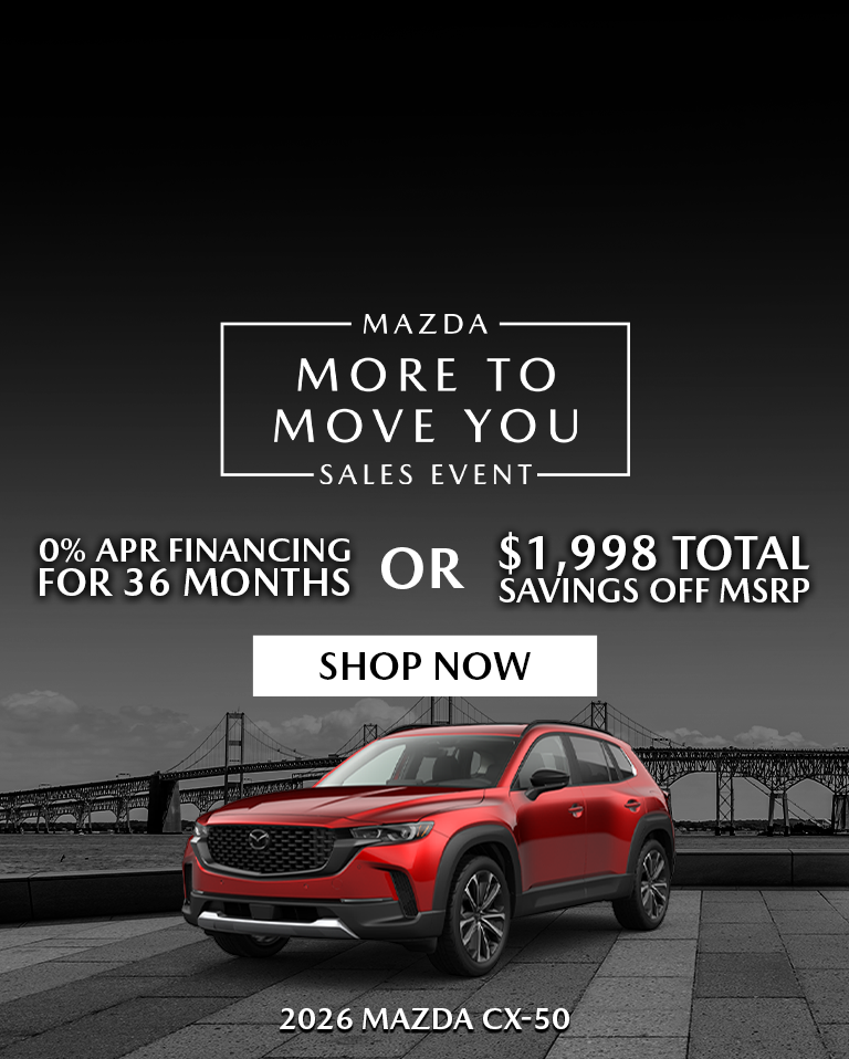 0% APR/36 Mo. OR $1,998 off MSRP | 2026 Mazda CX-50
