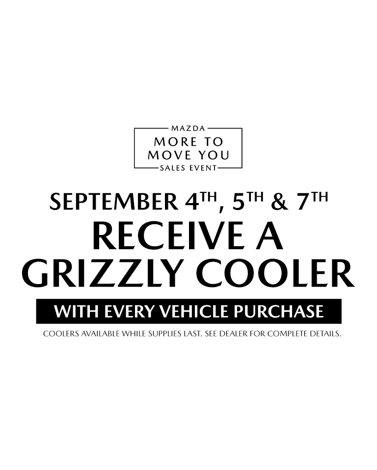 Receive a Grizzly Cooler with Every Vehicle Purchase