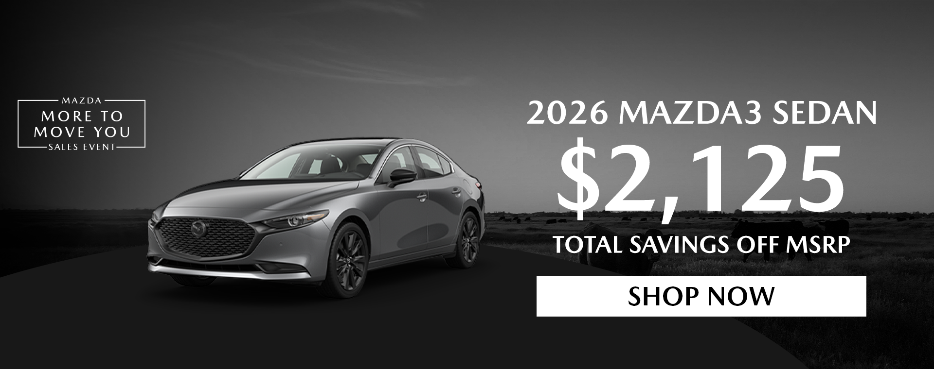 $2,125 off MSRP | 2026 Mazda3 Sedan