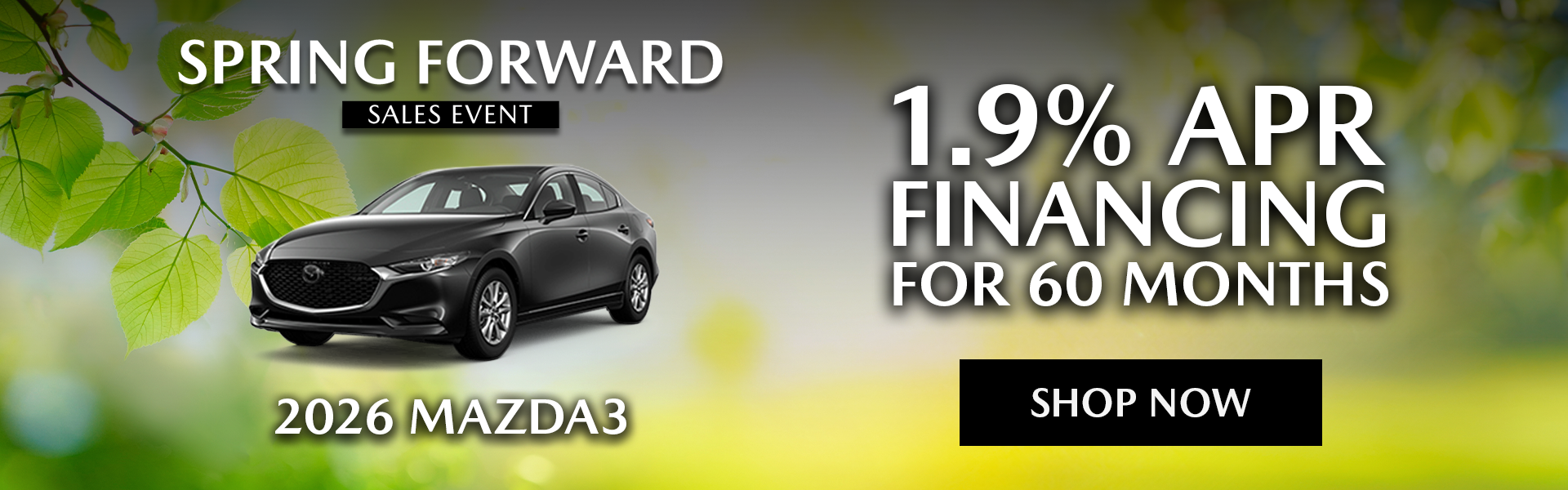 1.9% APR/60 Mo | 2026 Mazda3 Sedan 2.5 S