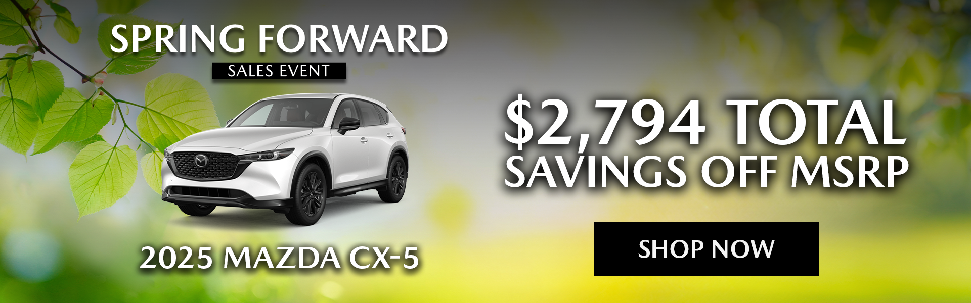 $2,794 off MSRP 2025 Mazda CX-5 2.5 S Select Package