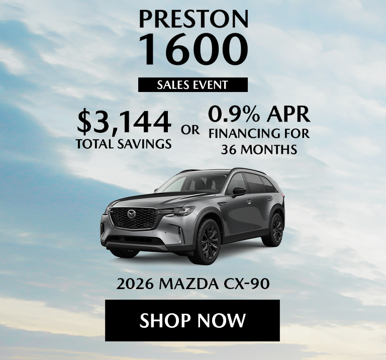 0.9% APR Fin./36 Mo. OR $3,144 off MSRP | 2026 Mazda CX-90